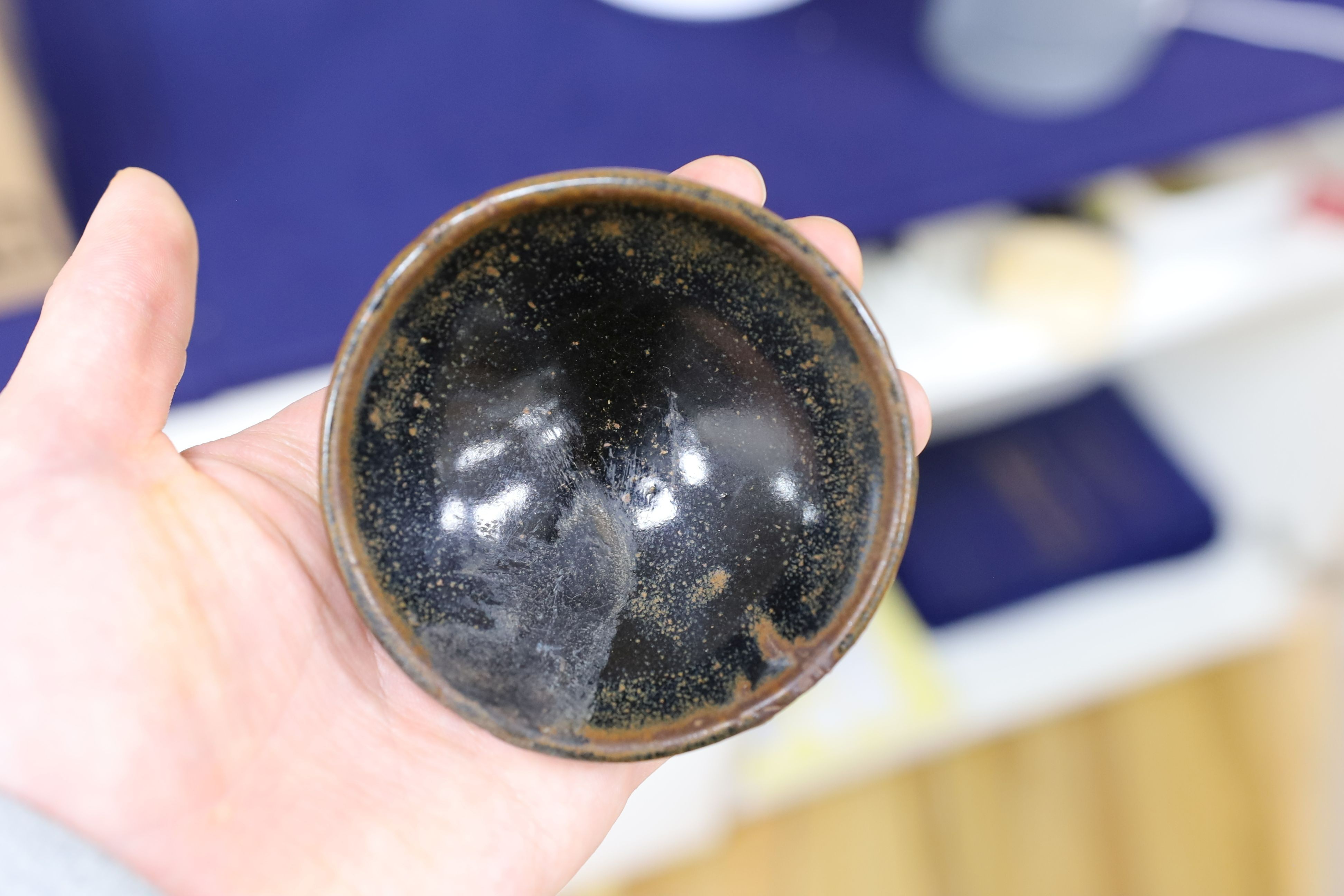 A group of Chinese Jian ware tea bowls, Song dynasty, largest 11.5 cms diameter, 7cm to 11.4cm diameter